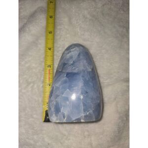 Polished Blue Stone Crystal Natural Mineral Healing Decor 6 1/4 Inch